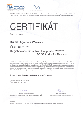 Náhled certifikátu a jeho rozsah